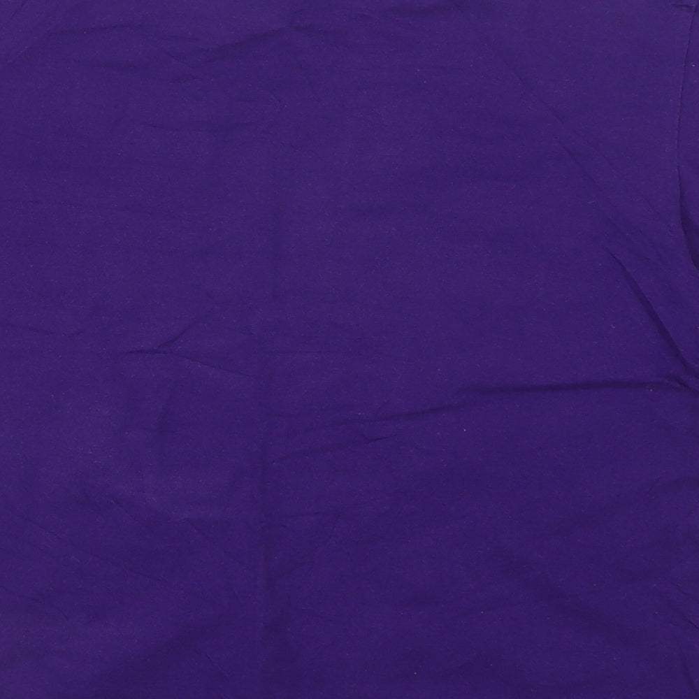 I Love New Womens Purple  Cotton Basic T-Shirt Size L Crew Neck