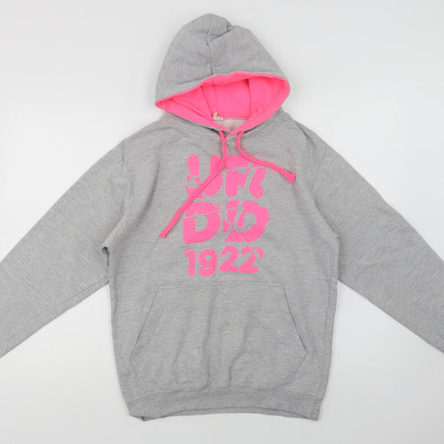 Awdis Womens Grey  Cotton Pullover Hoodie Size S