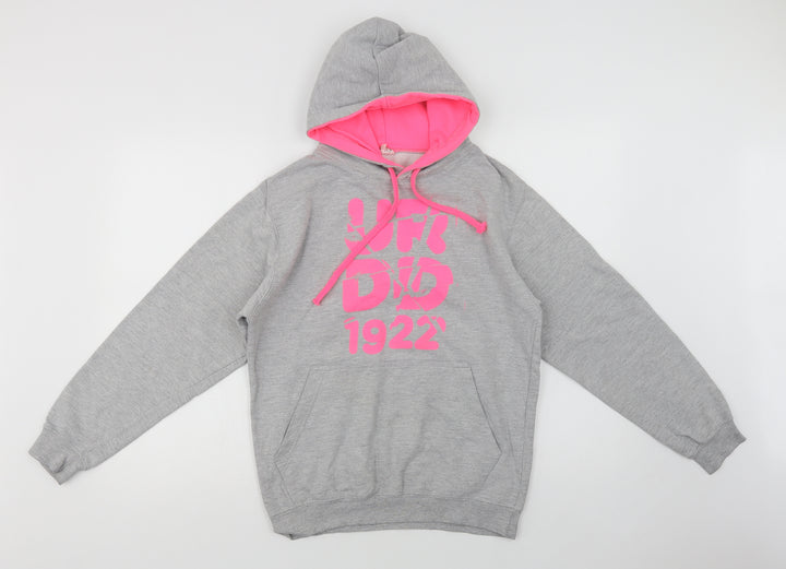 Awdis Womens Grey  Cotton Pullover Hoodie Size S