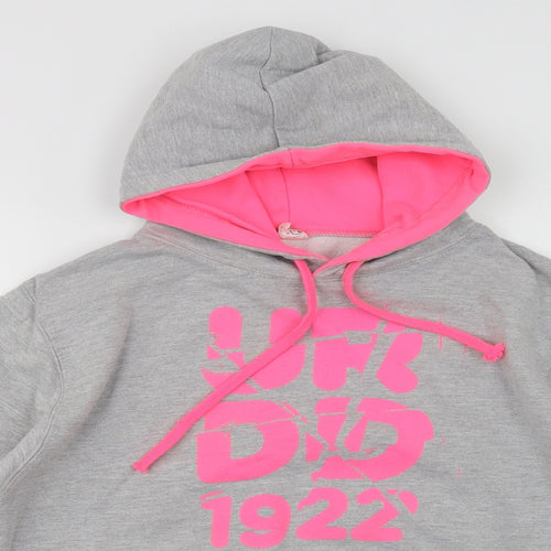 Awdis Womens Grey  Cotton Pullover Hoodie Size S