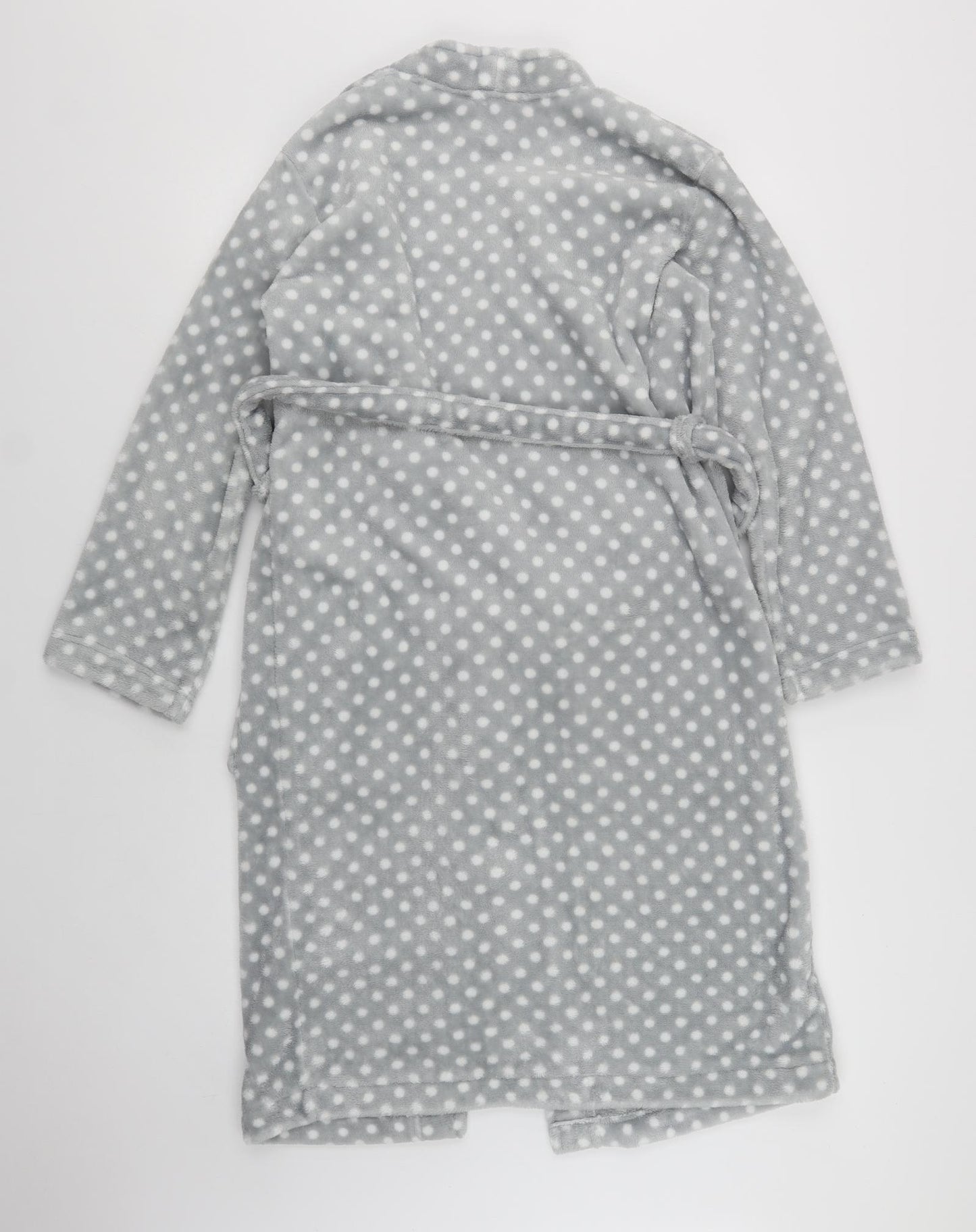 Marks and Spencer Womens Grey Polka Dot Polyester Kimono Robe Size 8