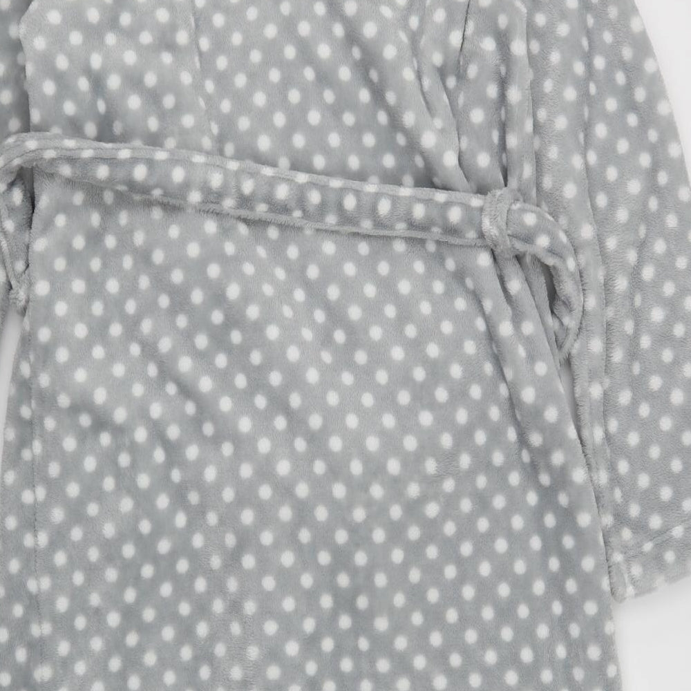 Marks and Spencer Womens Grey Polka Dot Polyester Kimono Robe Size 8
