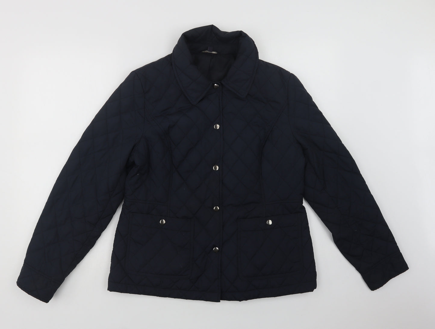 Marks and Spencer Womens Blue   Quilted Jacket Size 12  Snap