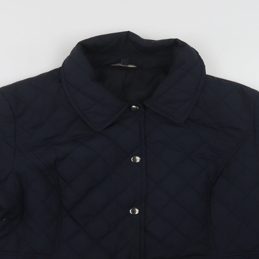 Marks and Spencer Womens Blue   Quilted Jacket Size 12  Snap