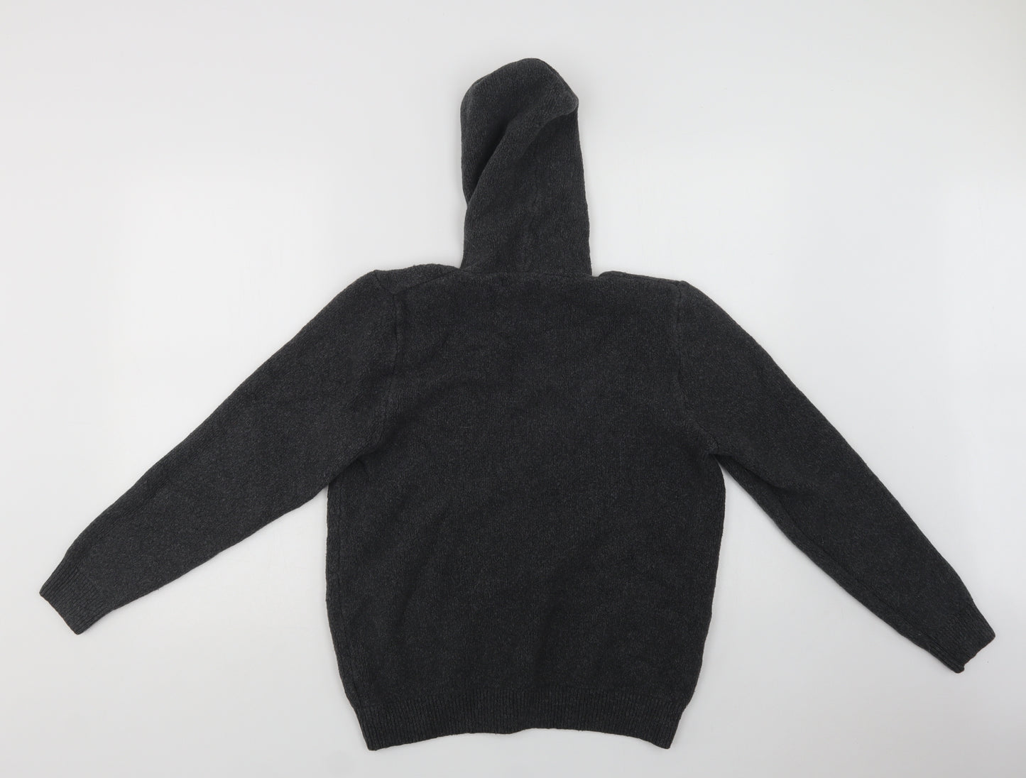 Marks and Spencer Mens Grey  Polyamide Pullover Hoodie Size M