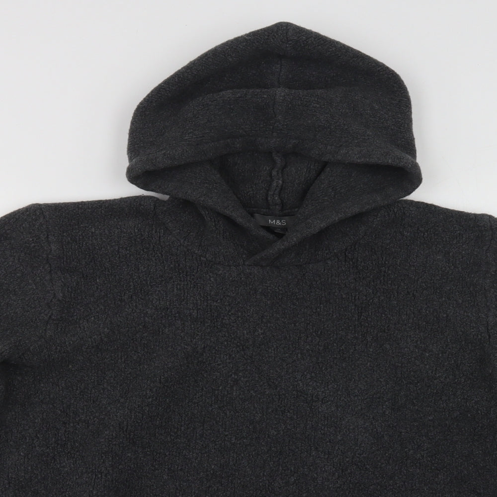 Marks and Spencer Mens Grey  Polyamide Pullover Hoodie Size M