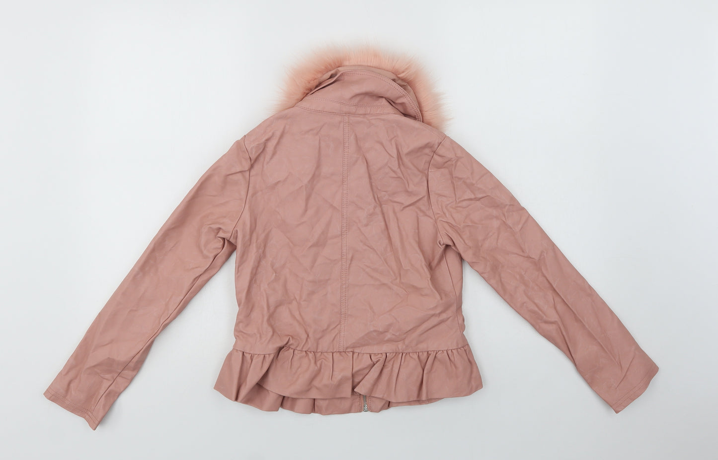 Monsoon Girls Pink   Biker Jacket Size 11-12 Years  Zip