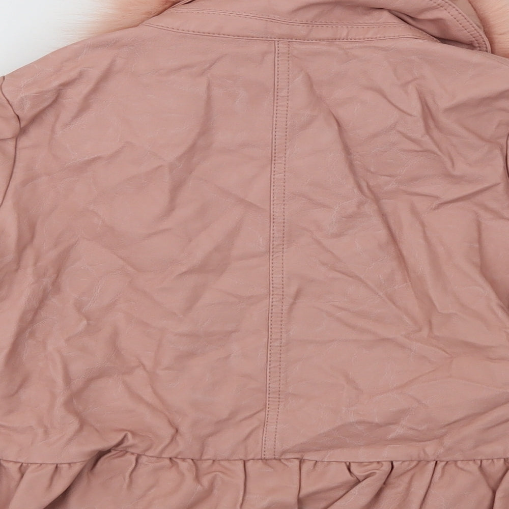Monsoon Girls Pink   Biker Jacket Size 11-12 Years  Zip