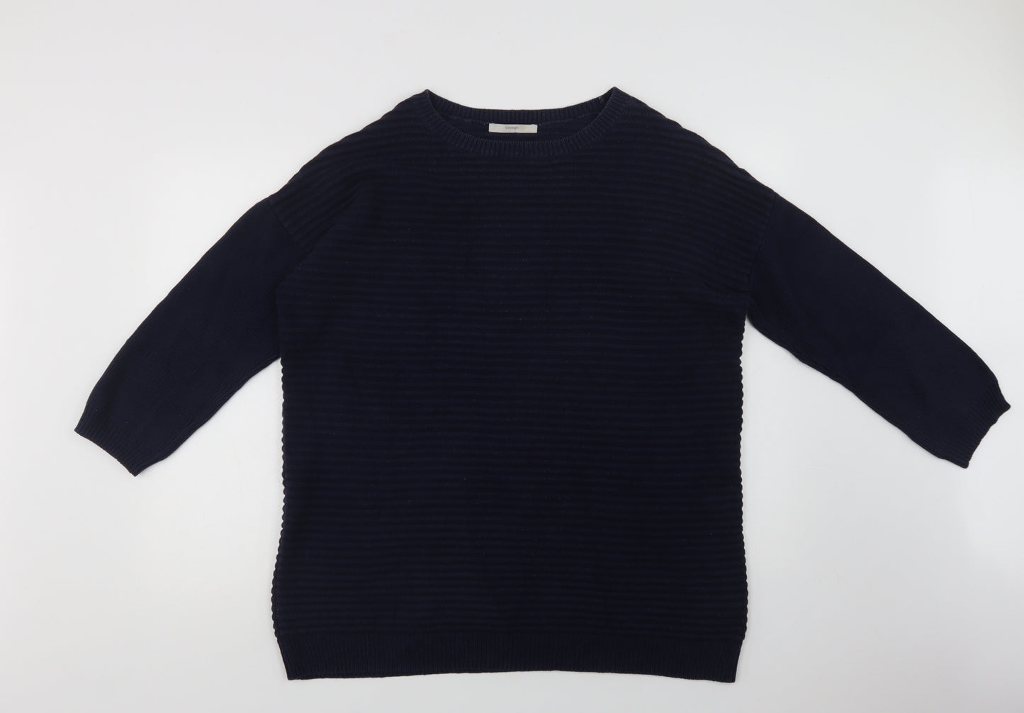 George Womens Blue Crew Neck  Cotton Pullover Jumper Size 18