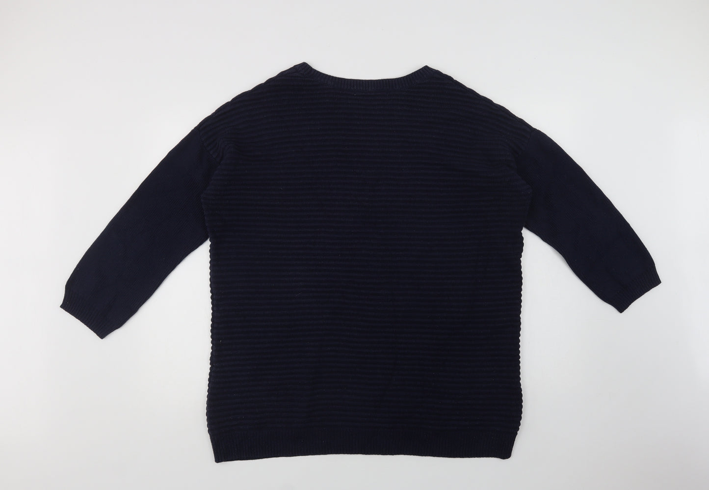 George Womens Blue Crew Neck  Cotton Pullover Jumper Size 18