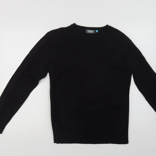 Matalan Mens Black V-Neck  Cotton Pullover Jumper Size M