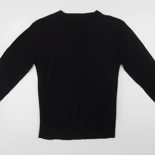 Matalan Mens Black V-Neck  Cotton Pullover Jumper Size M