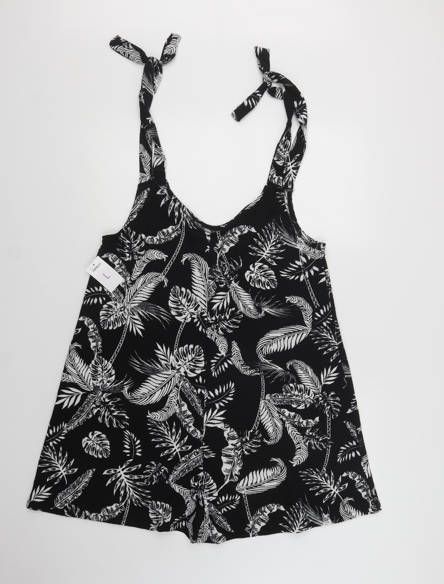 Pep & Co Womens Black Floral Polyester Playsuit One-Piece Size 18 L3 in