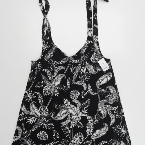 Pep & Co Womens Black Floral Polyester Playsuit One-Piece Size 18 L3 in