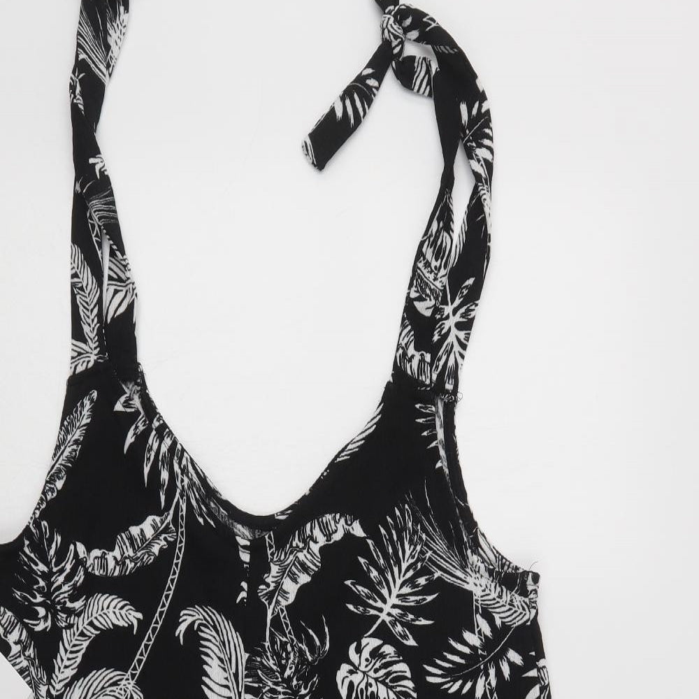 Pep & Co Womens Black Floral Polyester Playsuit One-Piece Size 18 L3 in