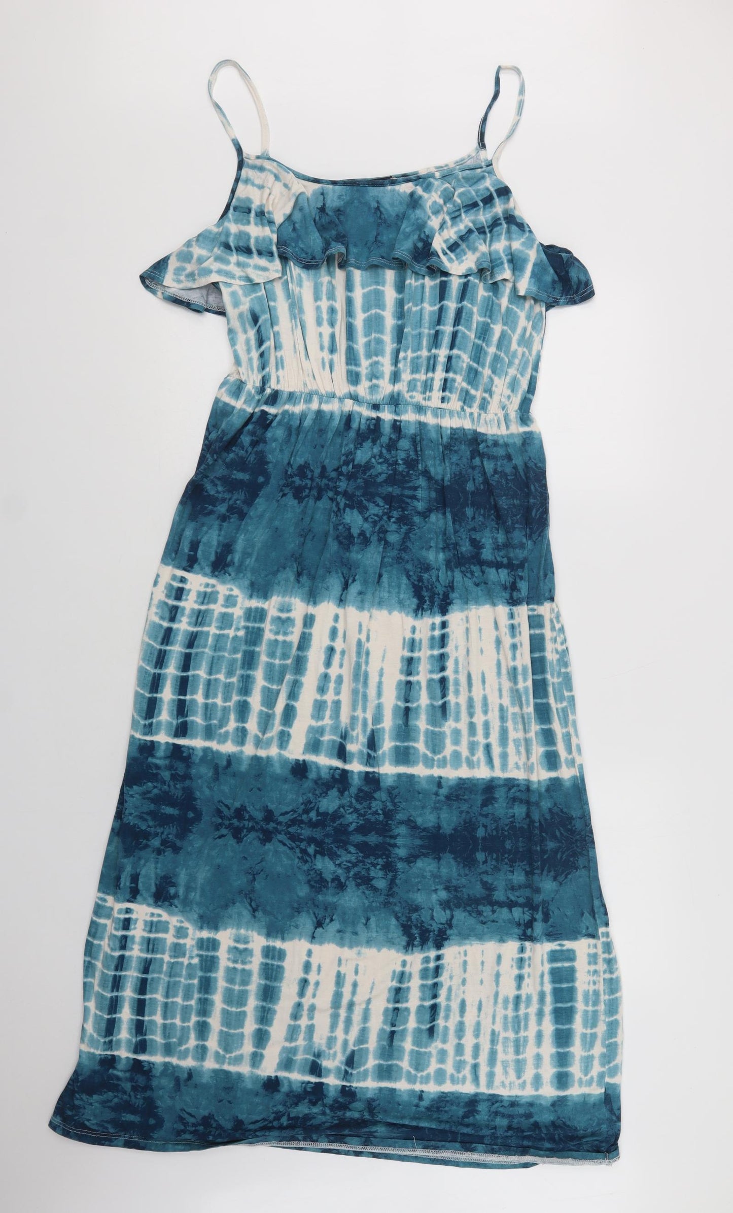George Womens Blue Batik Viscose Maxi  Size 16  Square Neck