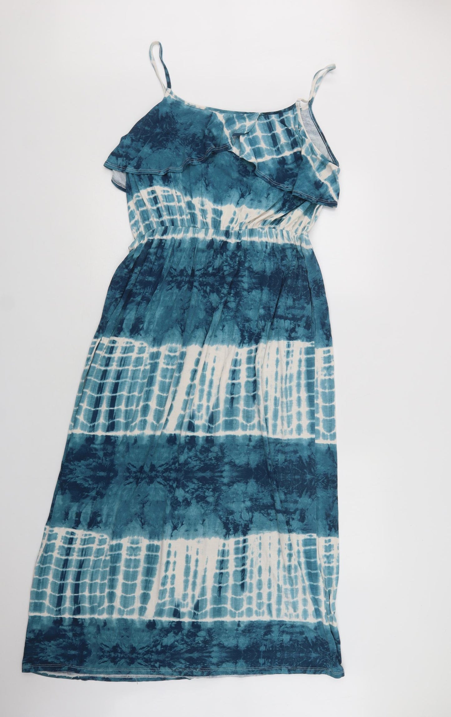 George Womens Blue Batik Viscose Maxi  Size 16  Square Neck