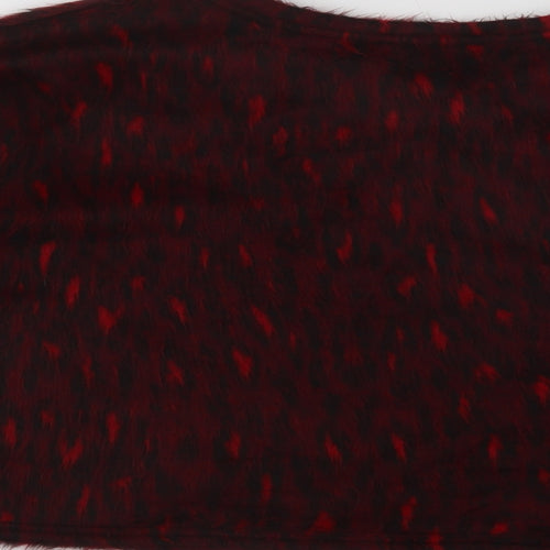 New Look Womens Red Crew Neck Geometric Acrylic Pullover Jumper Size M