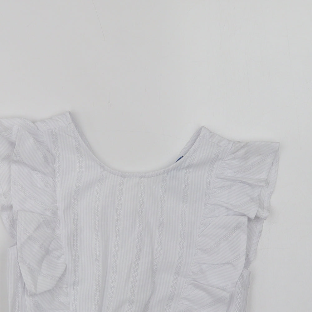 Mayoral Girls White   Basic Blouse Size 12 Years Round Neck