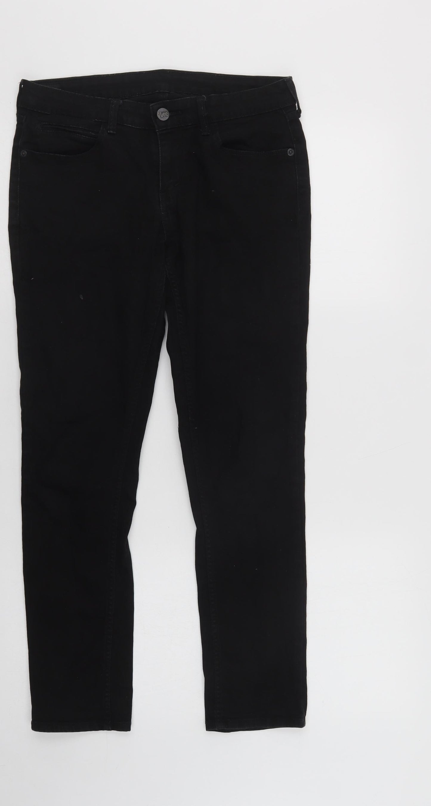 Lee Womens Black  Cotton Skinny Jeans Size 29 L27 in Regular Button