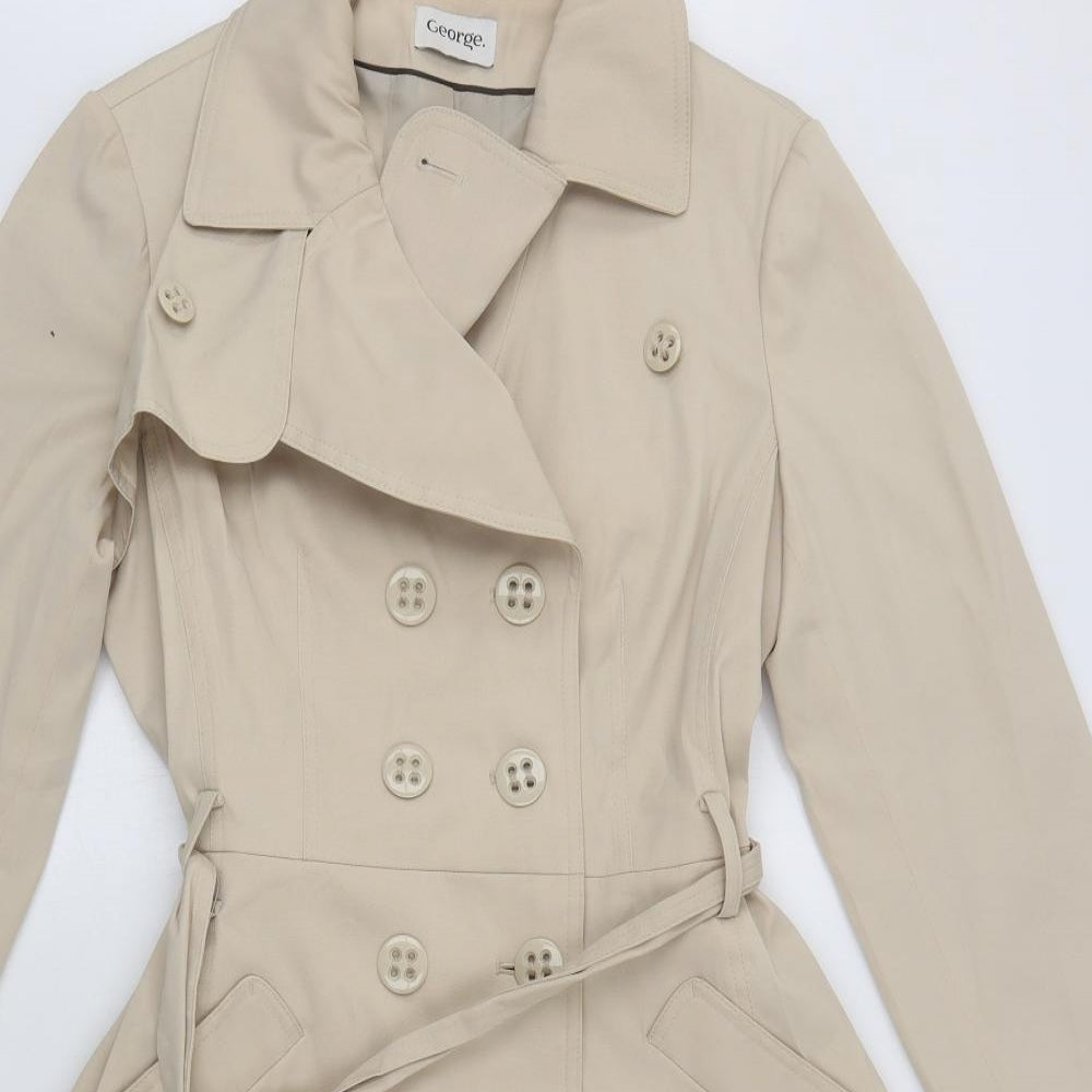 George Womens Beige   Trench Coat Coat Size 14  Button