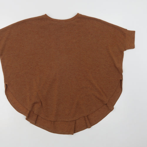 River Isl Womens Brown Crew Neck  Polyester Pullover Jumper Size 6
