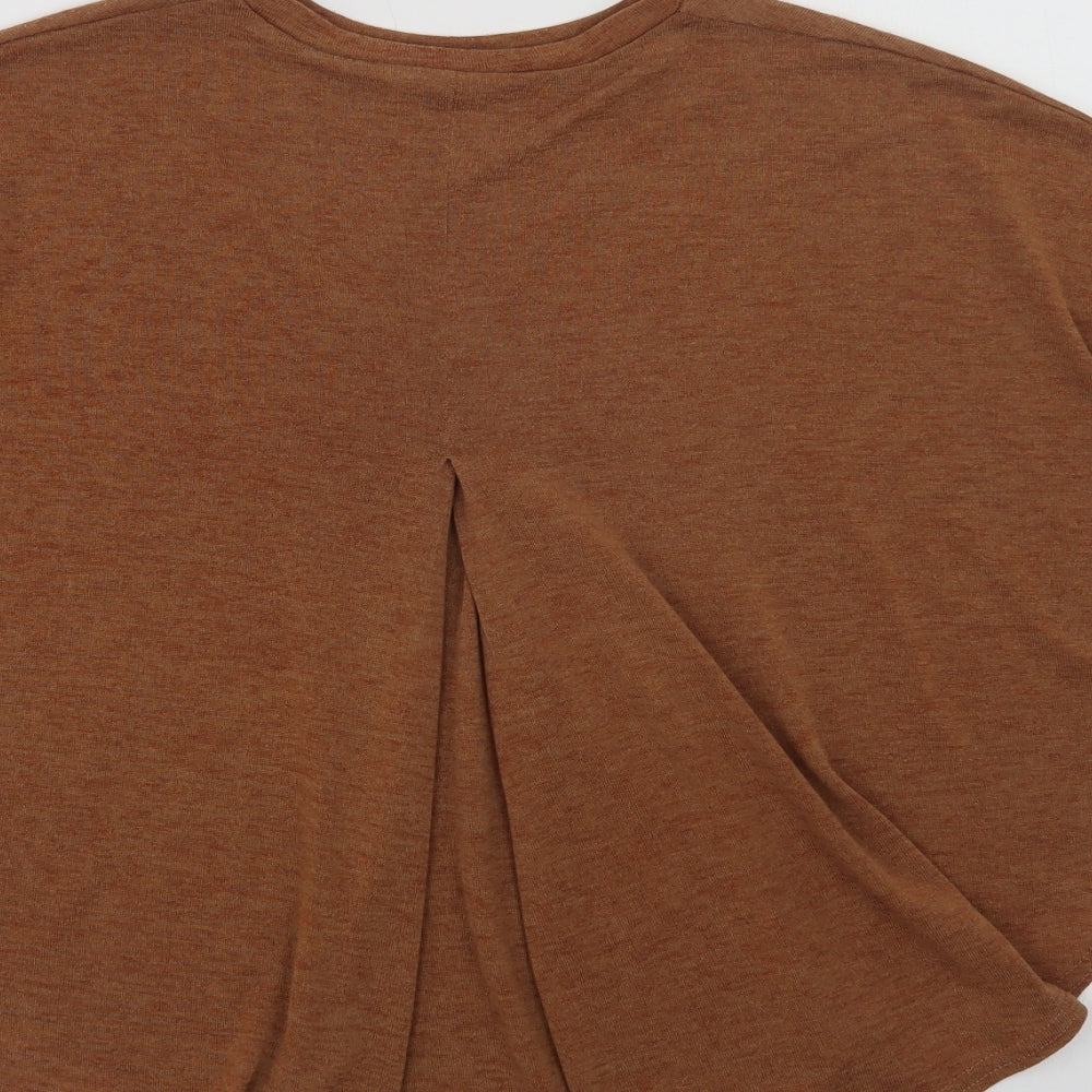 River Isl Womens Brown Crew Neck  Polyester Pullover Jumper Size 6