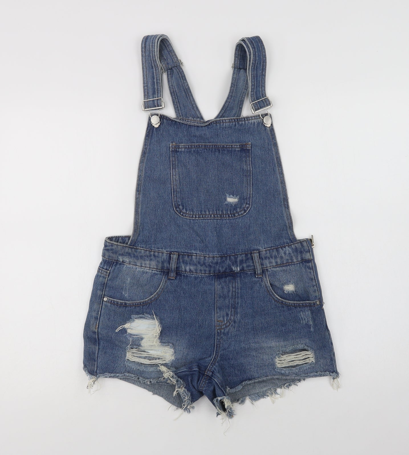 Primark Womens Blue  Cotton Playsuit One-Piece Size 10 L3 in Button