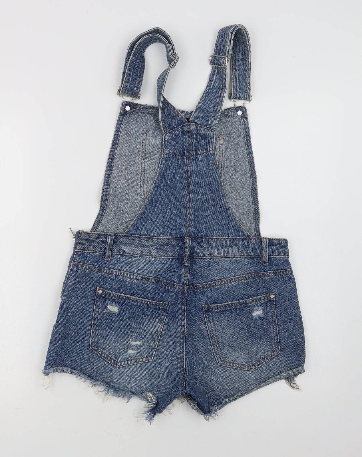 Primark Womens Blue  Cotton Playsuit One-Piece Size 10 L3 in Button