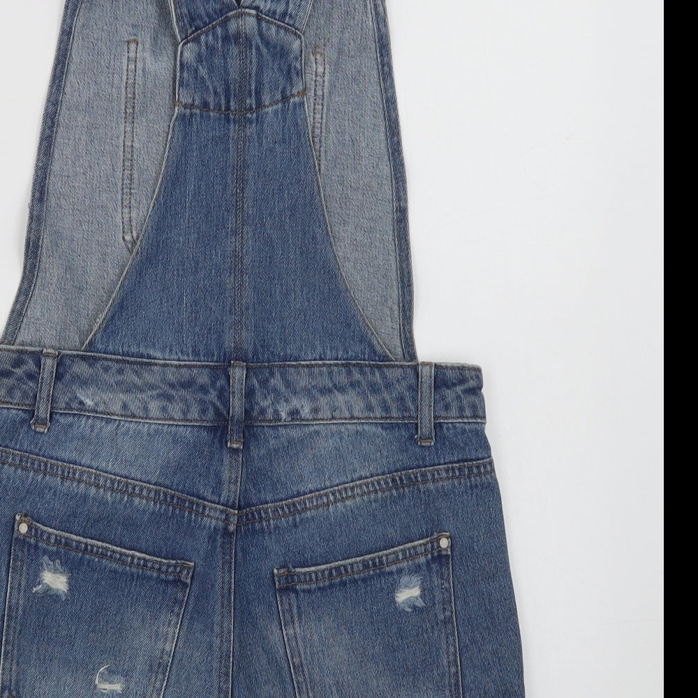Primark Womens Blue  Cotton Playsuit One-Piece Size 10 L3 in Button