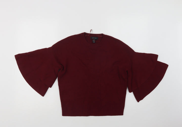 New Look Womens Purple Crew Neck  Viscose Pullover Jumper Size 10
