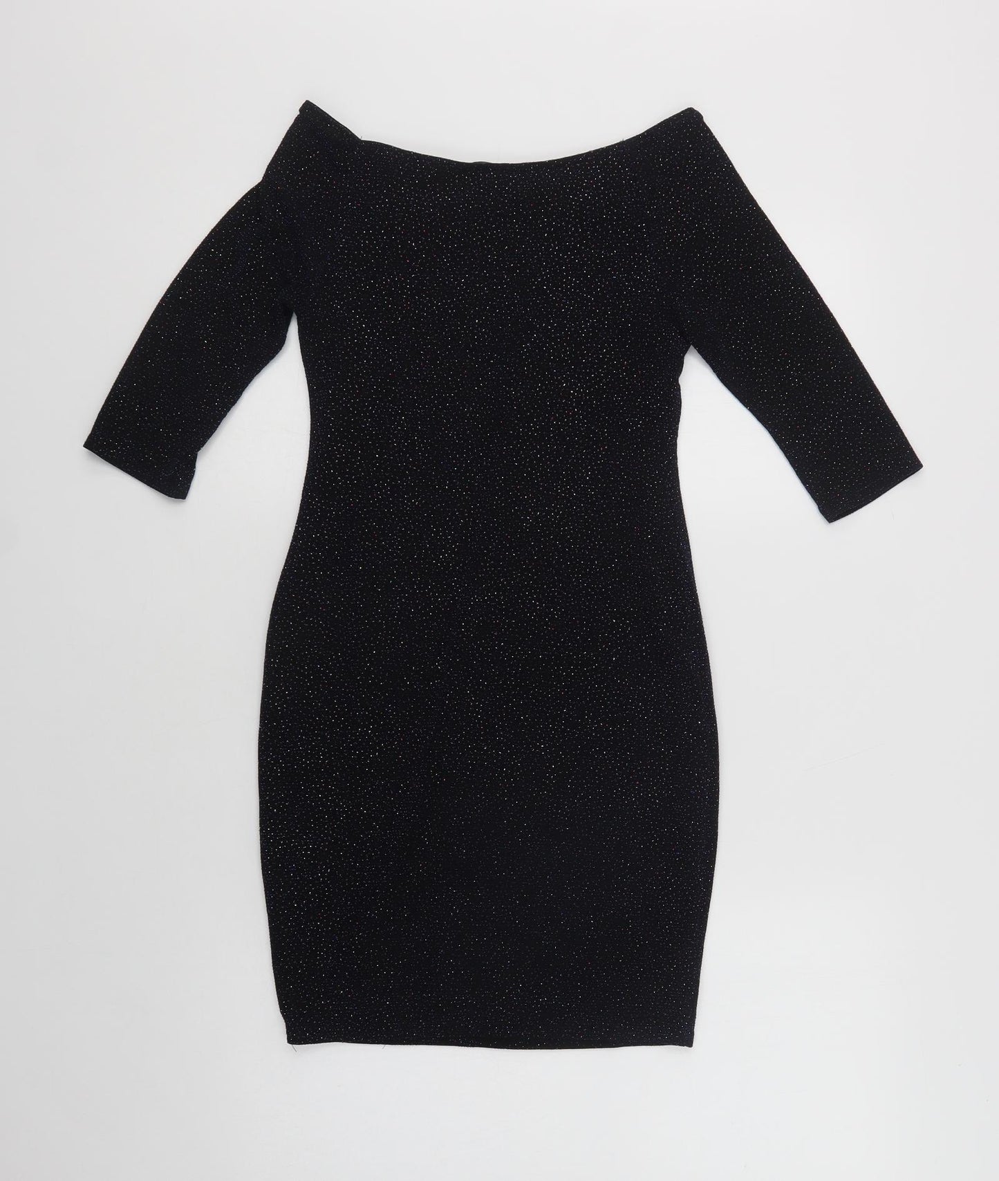 New Look Womens Blue  Nylon Bodycon  Size 10  Boat Neck