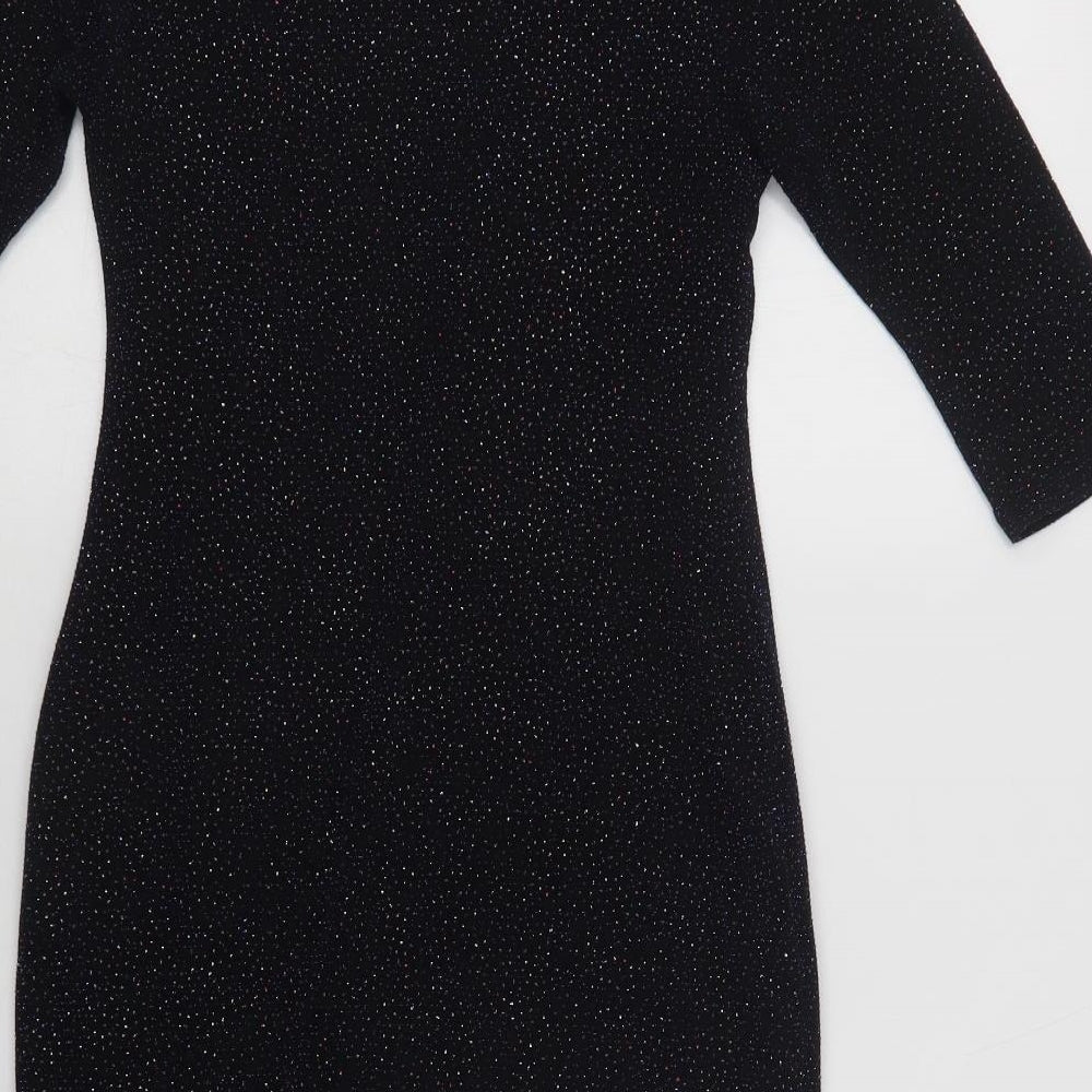 New Look Womens Blue  Nylon Bodycon  Size 10  Boat Neck