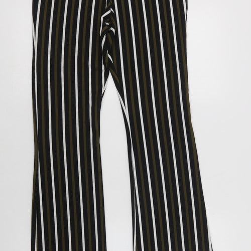 River Island Womens Green Striped Polyacrylate Fibre Jegging Trousers Size 10 L31 in Regular