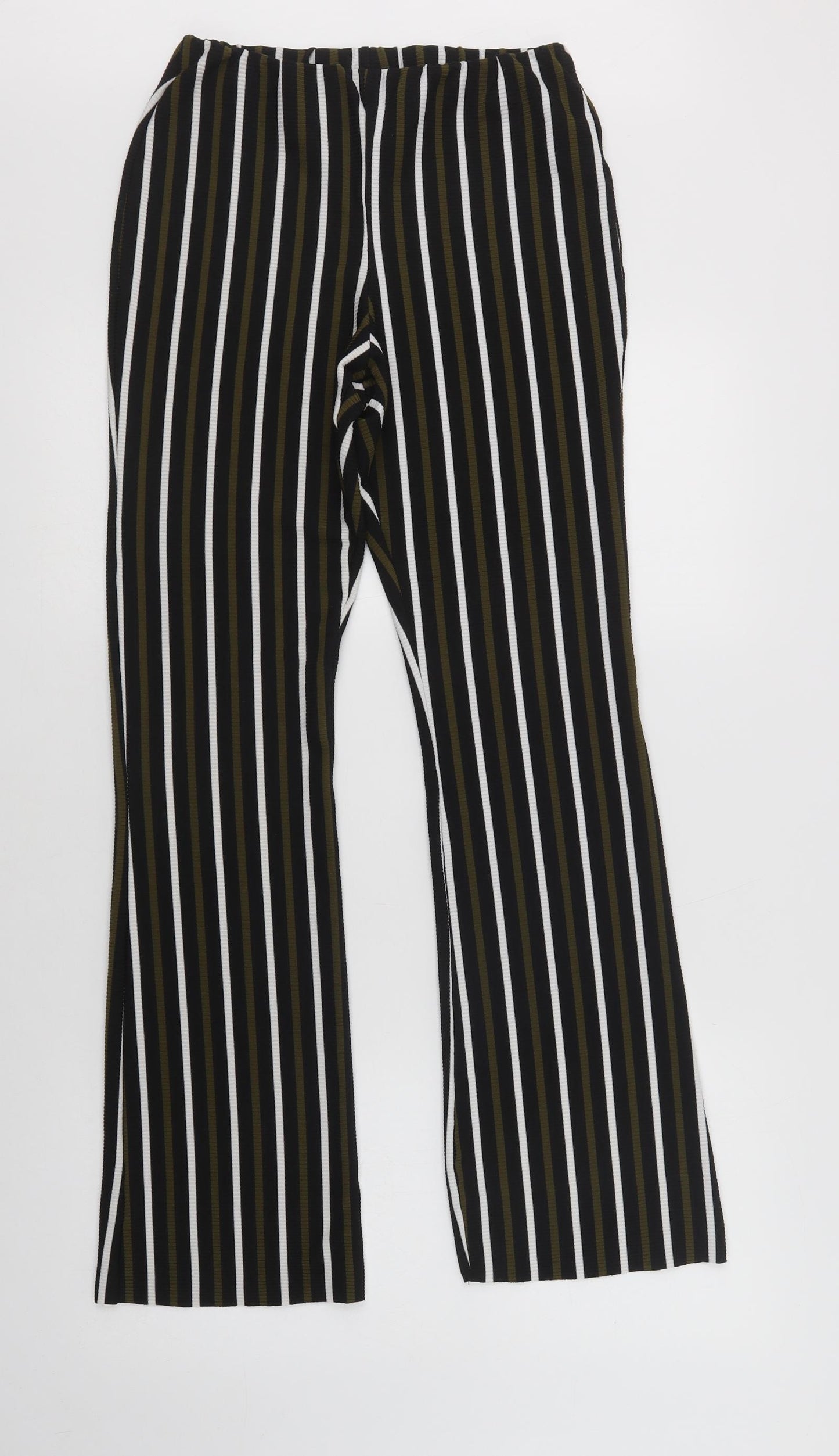 River Island Womens Green Striped Polyacrylate Fibre Jegging Trousers Size 10 L31 in Regular