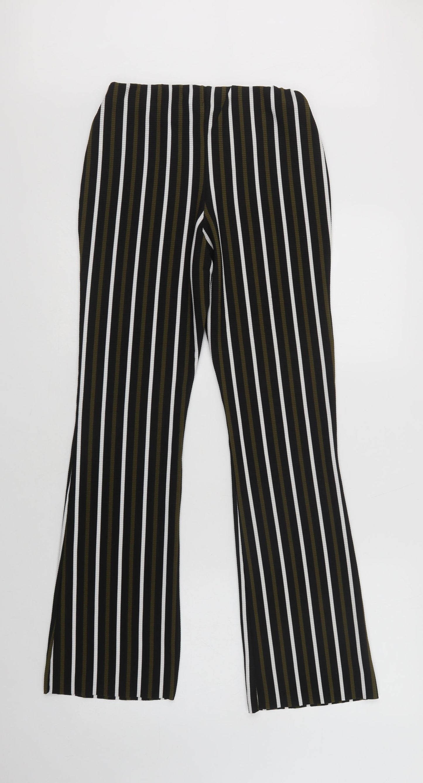River Island Womens Green Striped Polyacrylate Fibre Jegging Trousers Size 10 L31 in Regular