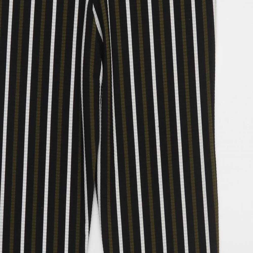 River Island Womens Green Striped Polyacrylate Fibre Jegging Trousers Size 10 L31 in Regular