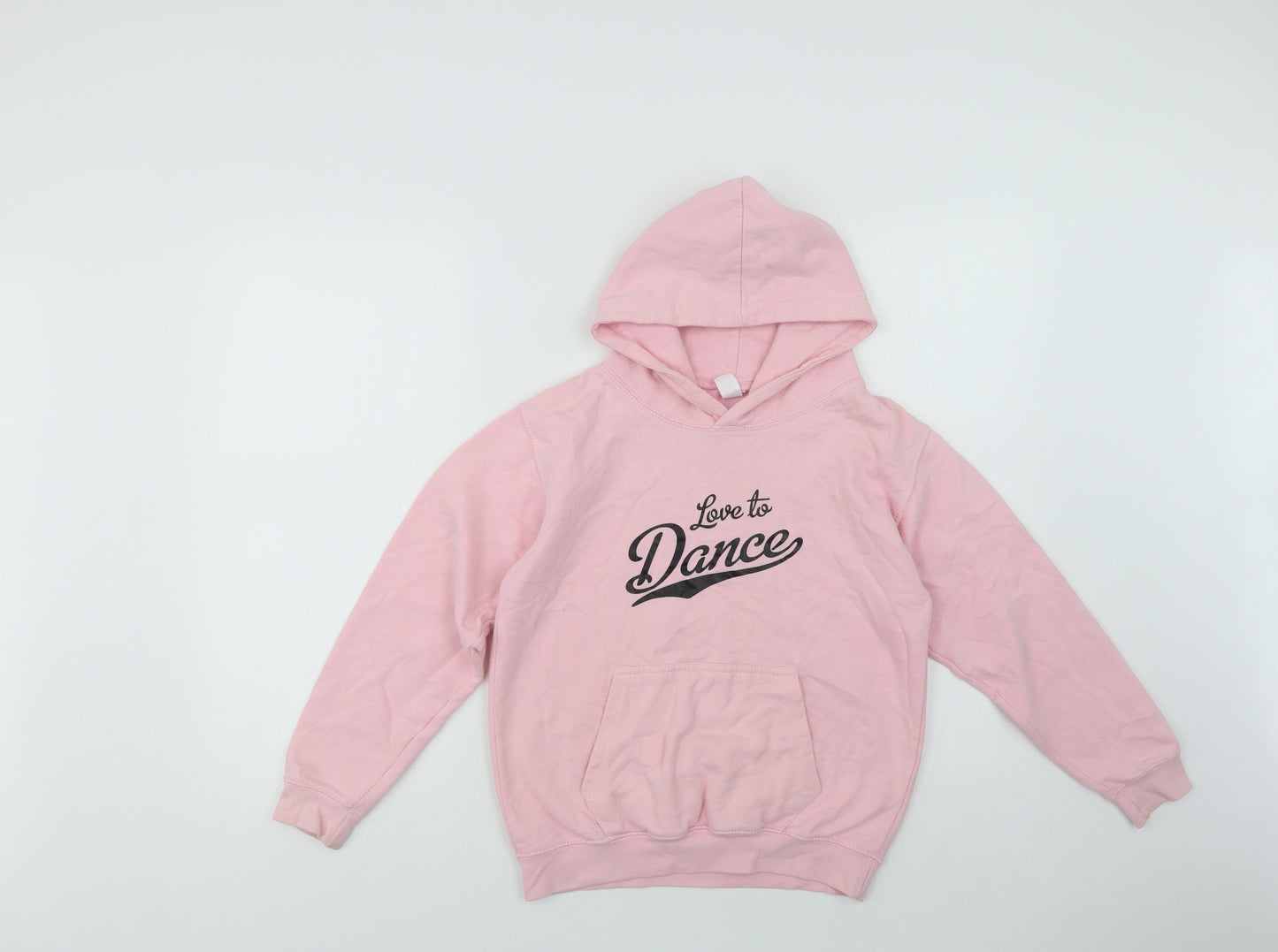 Awdis Girls Pink  Cotton Pullover Hoodie Size 9-10 Years   - Dance