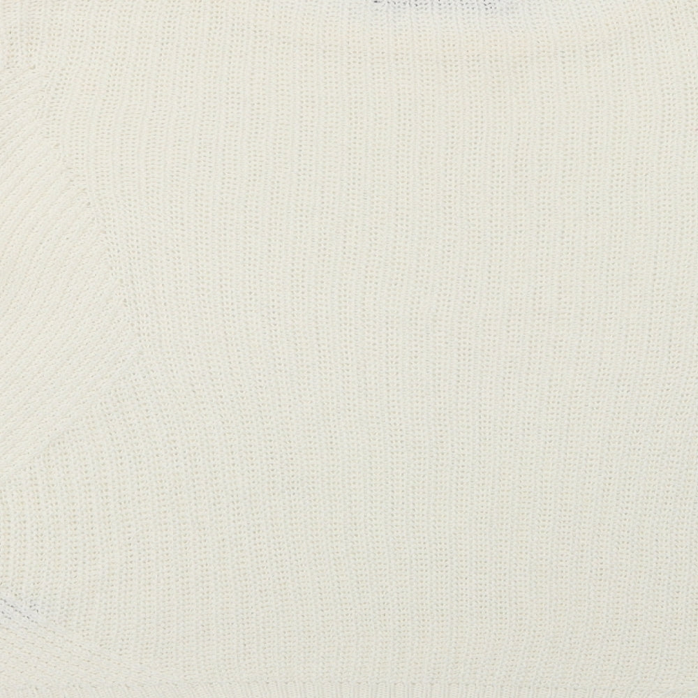 Autogra Womens Ivory Crew Neck  Acrylic Pullover Jumper Size 12