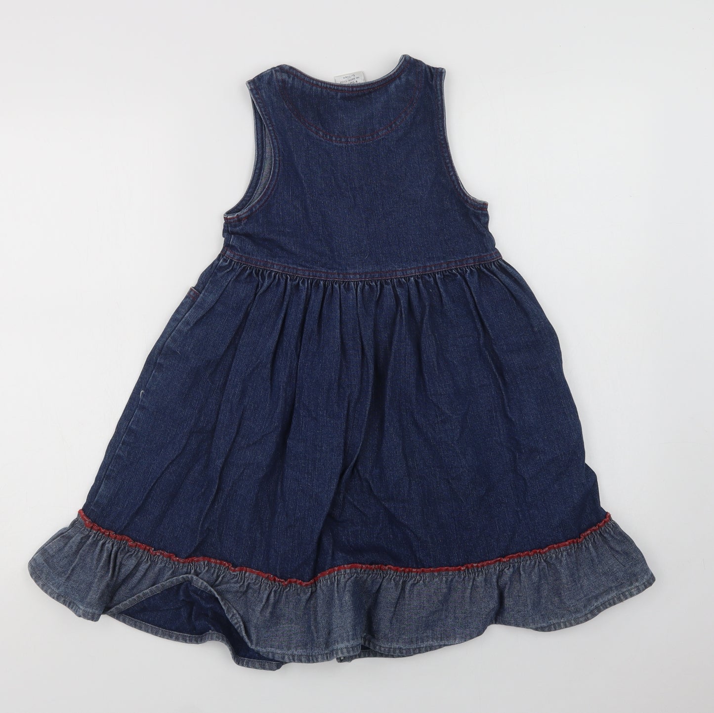 Oshk Girls Blue  Cotton A-Line  Size 5 Years  Round Neck Button