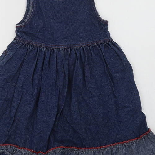 Oshk Girls Blue  Cotton A-Line  Size 5 Years  Round Neck Button