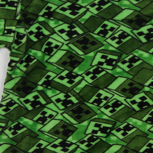 Primark Boys Green Geometric Polyester  Pyjama Top Size 11-12 Years   - Minecraft