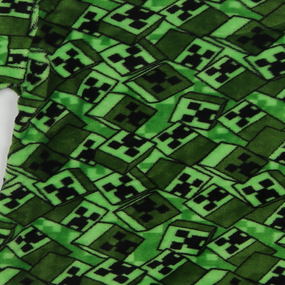 Primark Boys Green Geometric Polyester  Pyjama Top Size 11-12 Years   - Minecraft