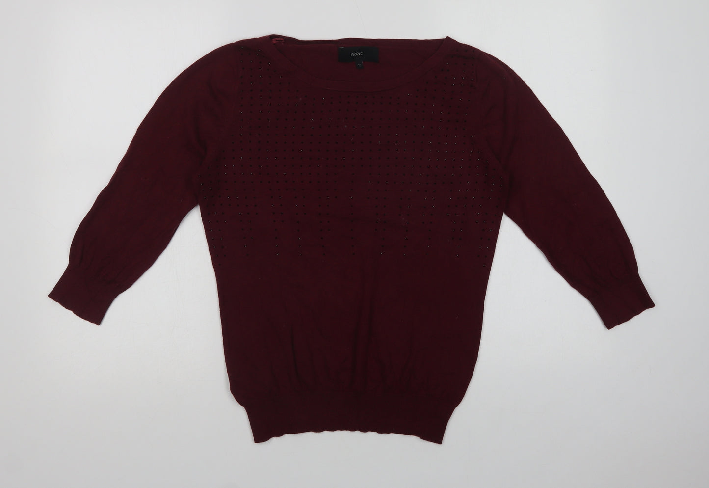 NEXT Womens Purple Boat Neck  Cotton Pullover Jumper Size 12
