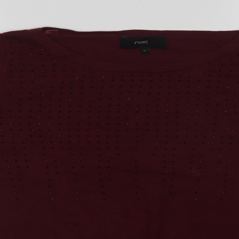 NEXT Womens Purple Boat Neck  Cotton Pullover Jumper Size 12