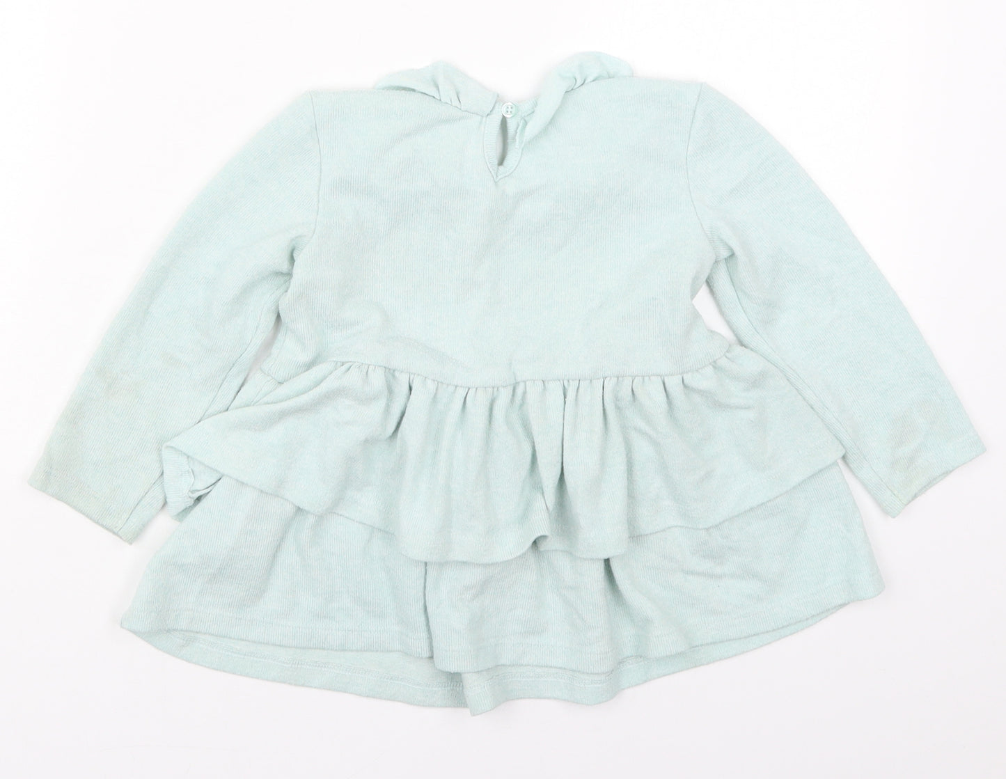 Matalan Girls Green  Polyester Skater Dress  Size 4-5 Years  Round Neck Button - Be Kind