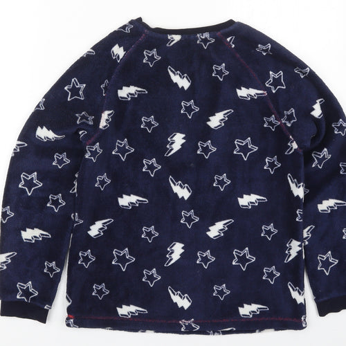 George Boys Blue Solid Polyester  Pyjama Top Size 11-12 Years  Pullover - Stars and Lightning Bolts