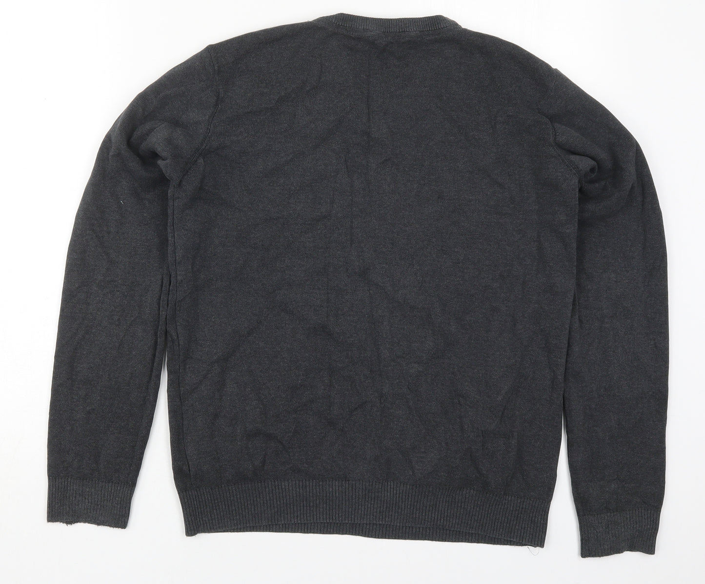 Marks and Spencer Boys Grey V-Neck  Cotton Pullover Jumper Size 15-16 Years  Pullover