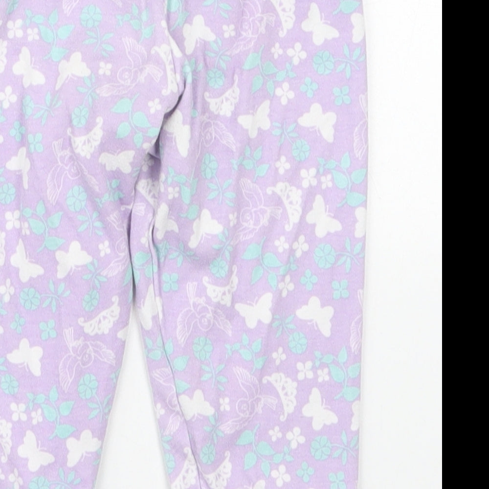 Dunnes Girls Purple  Cotton Sweatpants Trousers Size 18-24 Months   - Butterfly Pyjama Pants