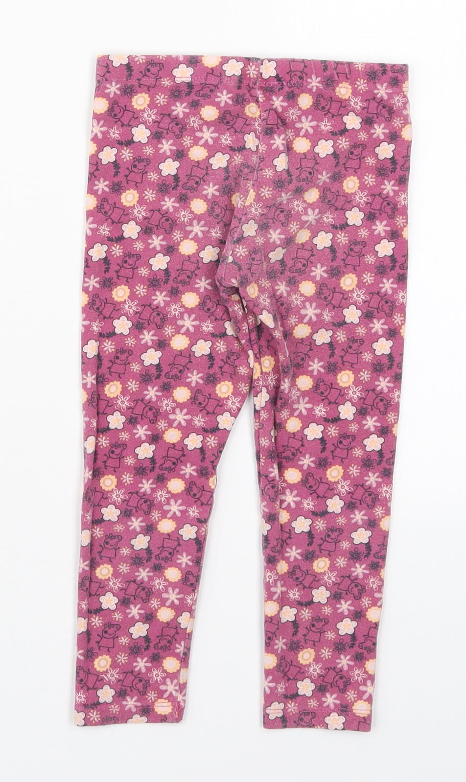 Prewor Girls Pink Floral Cotton Carrot Trousers Size 2-3 Years  Regular  - Peppa Pig
